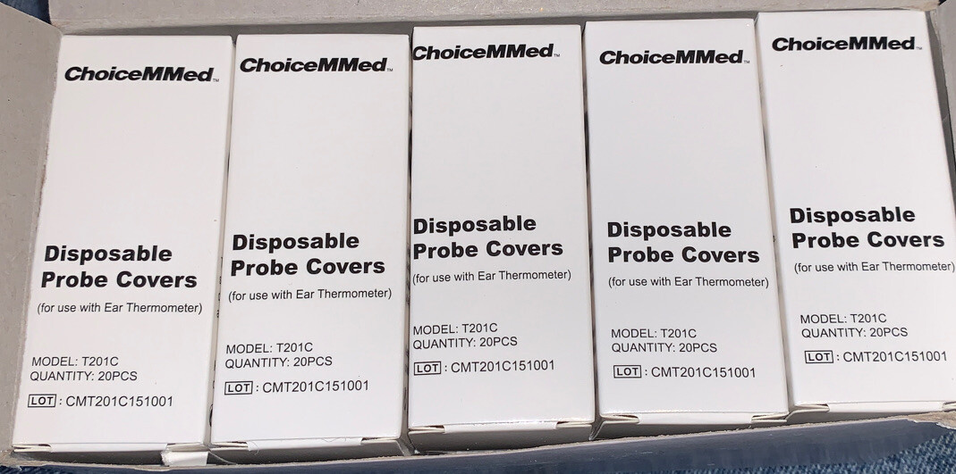 (100) ChoiceMMed Ear Infrared Thermometer Disposable Probe Covers for Model T201