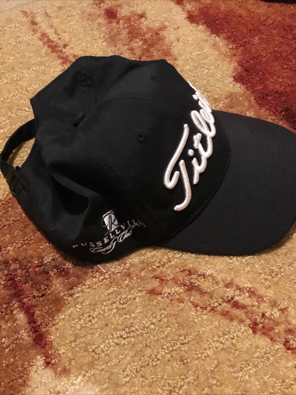 Titleist Strapback Adjustable Strap Hat Golf Black Centennial Bank Russellville