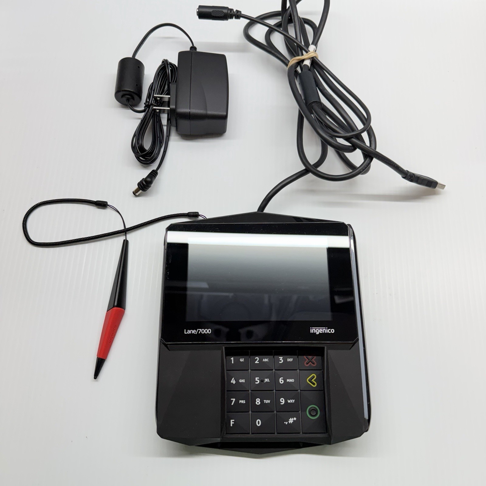 Ingenico Lane/7000 Credit Card Reader Payment Terminal  With Stylus And Cable