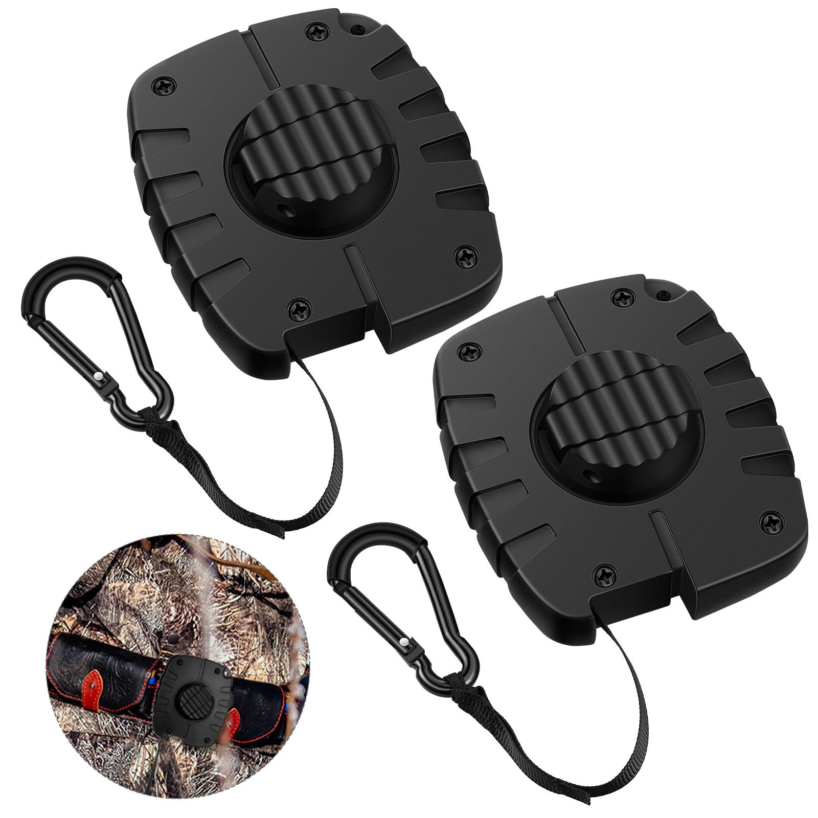 Threlaco 2 Pcs Retractable Bow Hoist Tree Stand Gear 29.5 ft ft, Black