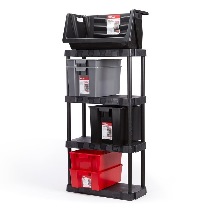 Heavy Duty Stackable Storage Bins Large Handles Rust Water Proof 100lb Limit New