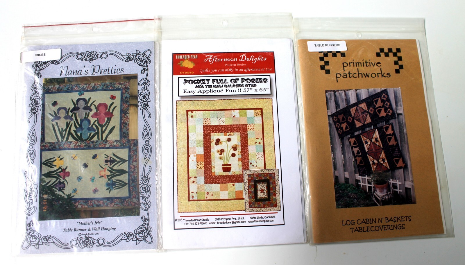 Lot of 3 Assorted Quilt patterns of various subject's new old stock