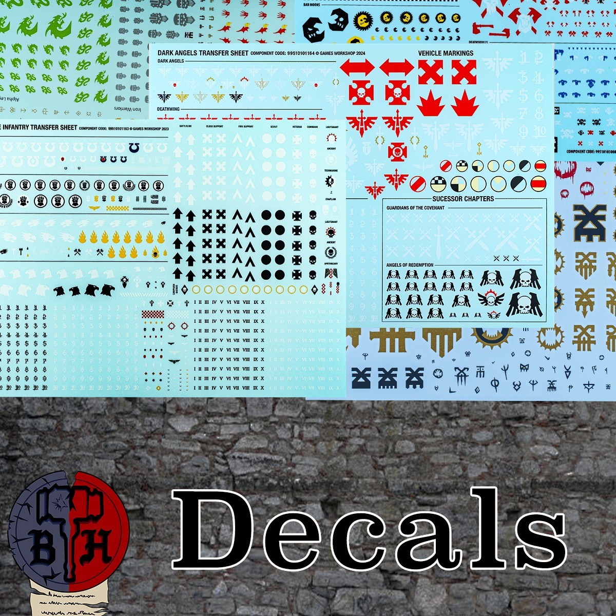 Warhammer 40k Various Transfer Decals Space Marines - Chaos
