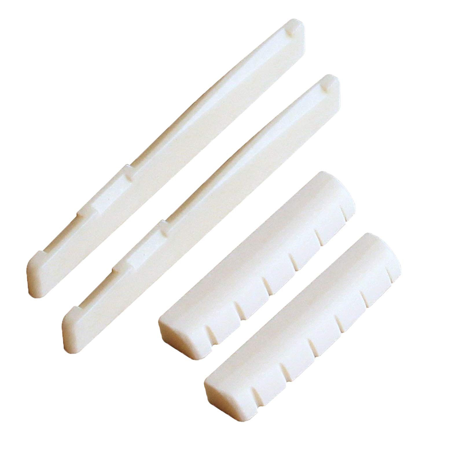 Frenflu 2 Sets 4Pcs 6 String Acoustic Guitar Bone Bridge Saddle And Nu