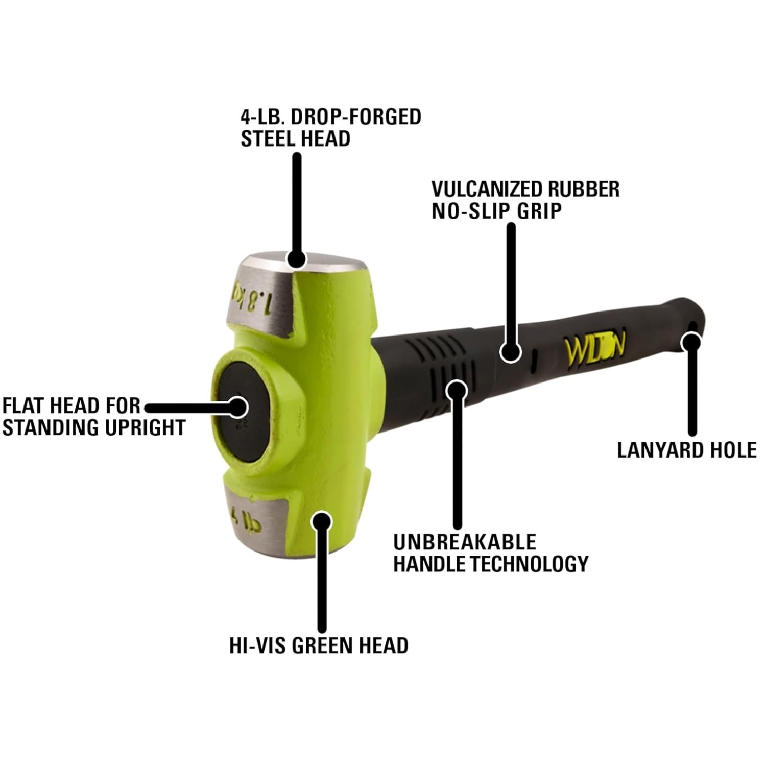B.A.S.H 12" Sledge Hammer, 4 Lb Head