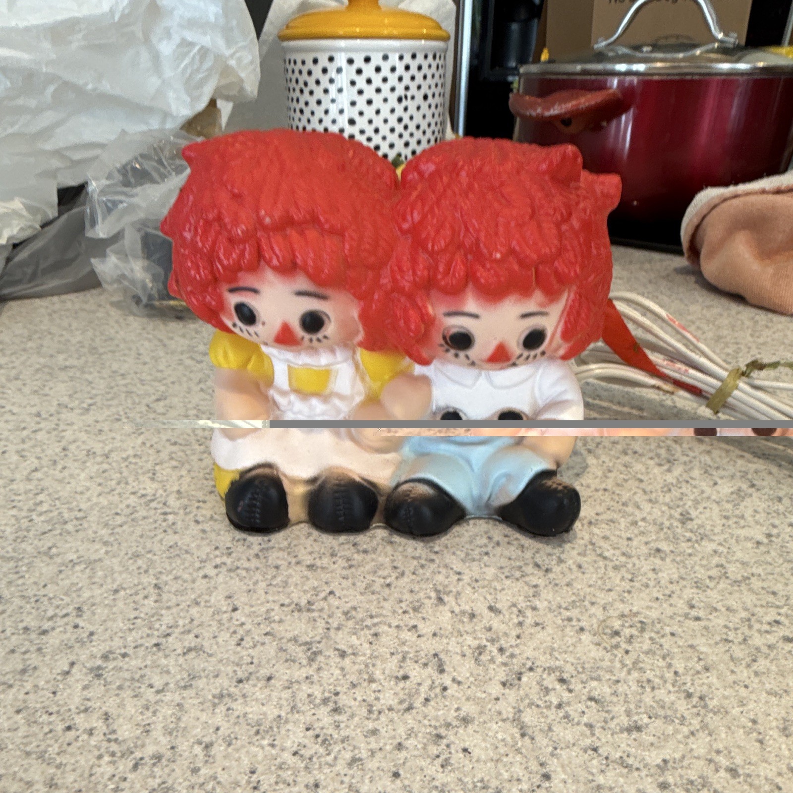 VTG Nan San Raggedy Ann & Andy Night Light Cover Rubber c1970’s
