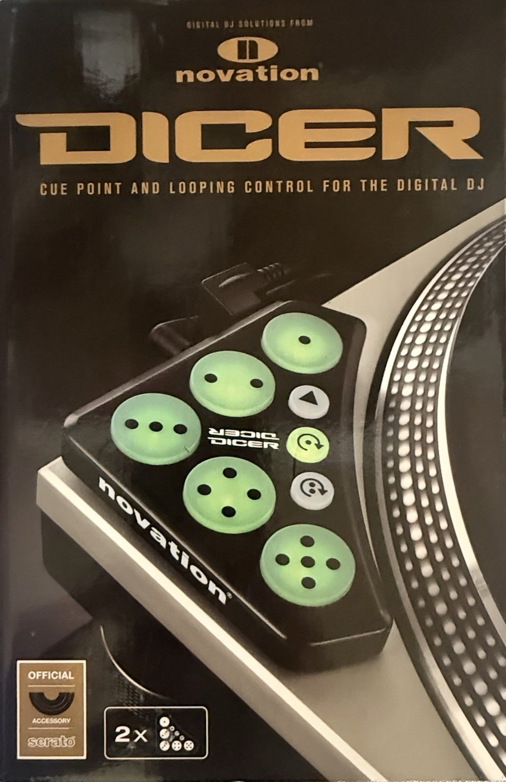 Novation Dicer Double Deck DJ Controller USB Powered Serato Scratch Live Black