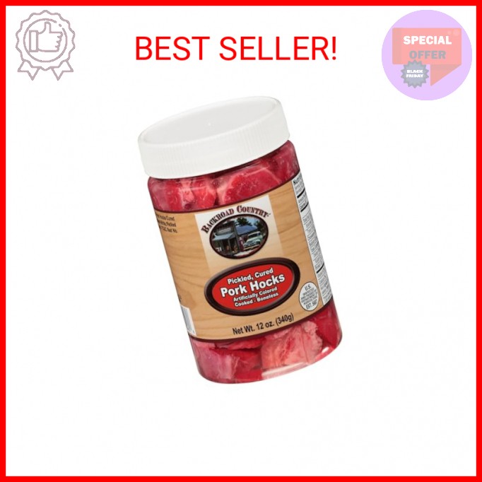 Backroad Country Fully Cooked Boneless USA Made Pickled Cured Pork Hocks, 12 oz