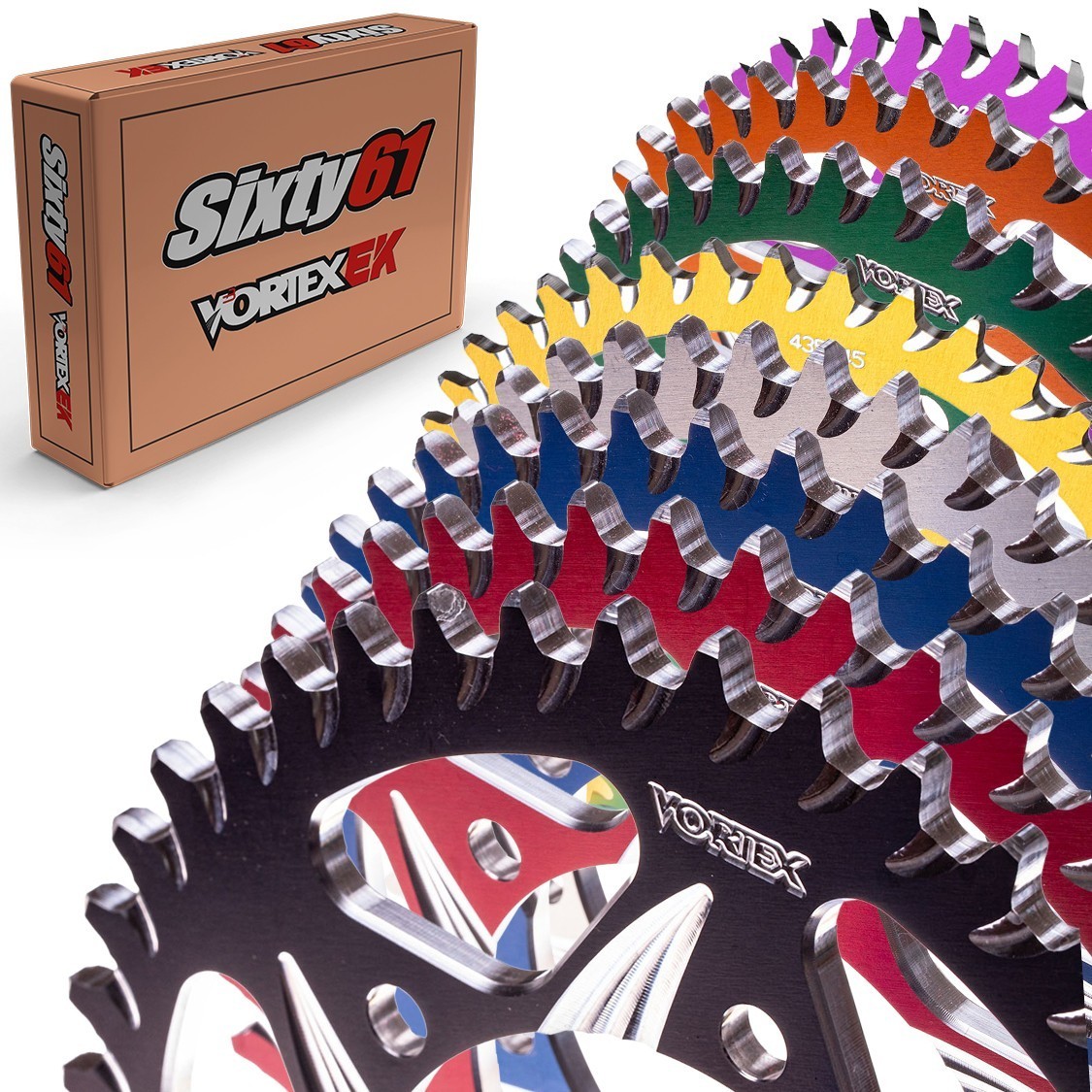 ZX10R Rear Sprocket 2004-2025 Vortex 520 34-66T Kawasaki Aluminum Red Black Blue