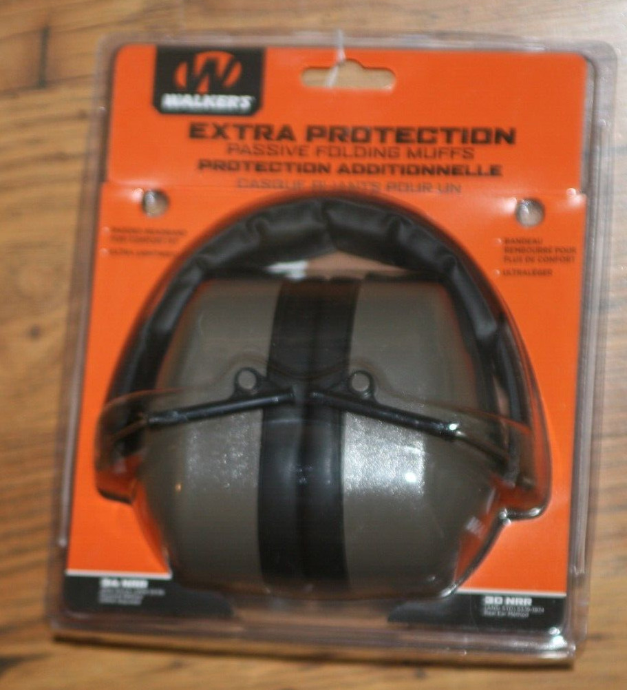 Walker's Extra Protection Passive Folding Muffs. 30 NRR. Olive Drab