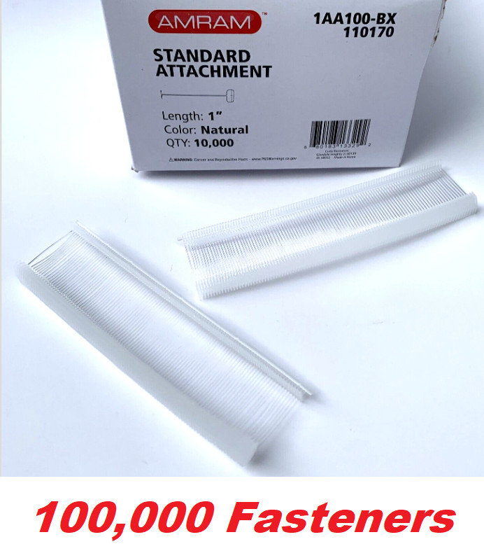 AMRAM 1AA100 Attachment Fasteners Retail Tag Attaching 1-in Natural Case 100,000