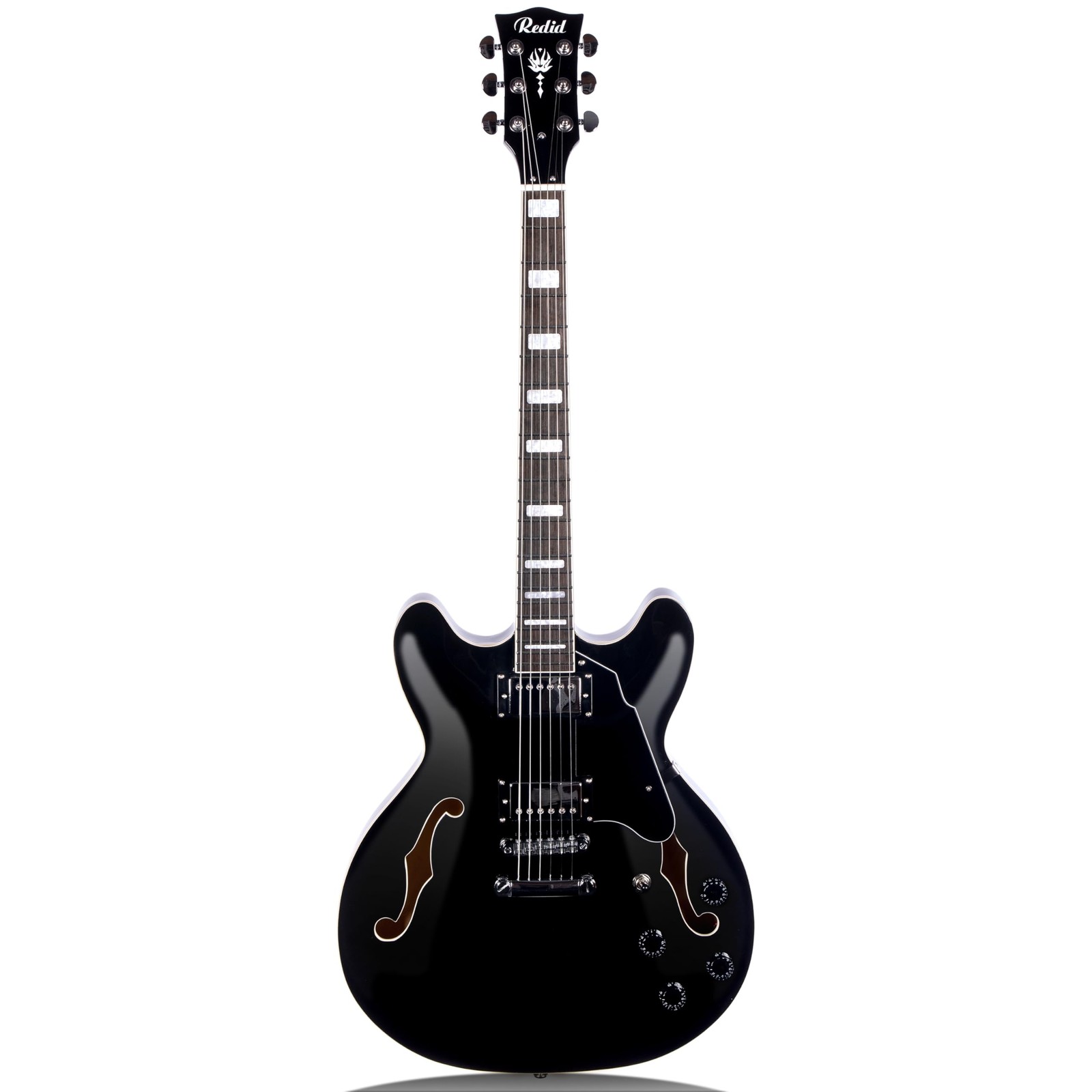 Redid Semi-Hollow Body Electric Guitar RD-100 Jazz Full Size, Black