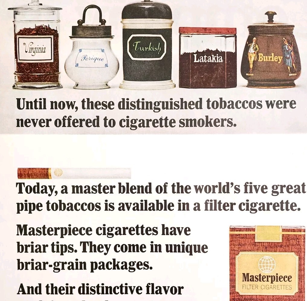 1965 Masterpiece Filter Cigarettes Blend Of Five Advertisement Tobacco HM2F