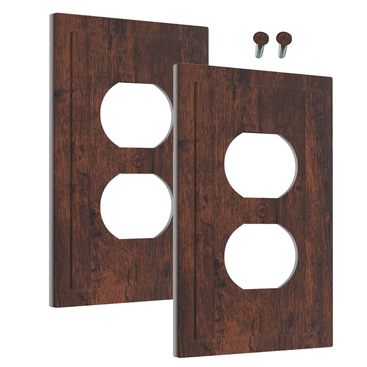 Wmhusu Switch Plate Brown Red Rustic Wood Grain 2 Pack