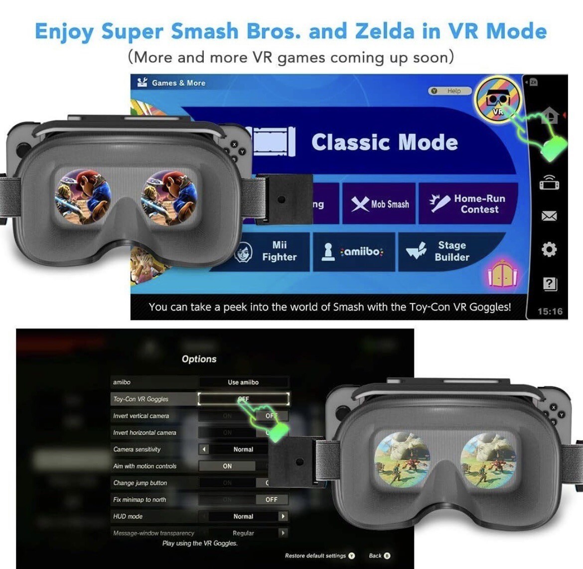 VR Headset Compatible with Nintendo Switch & Nintendo Switch OLED Model, New