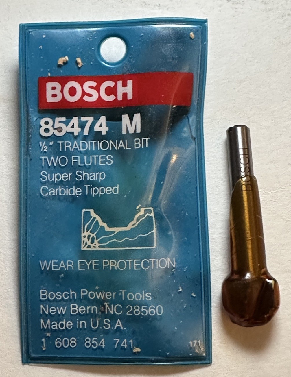 BOSCH 1/2” Traditional Bit Two Flutes Carbide Tipped 85474M - NIP