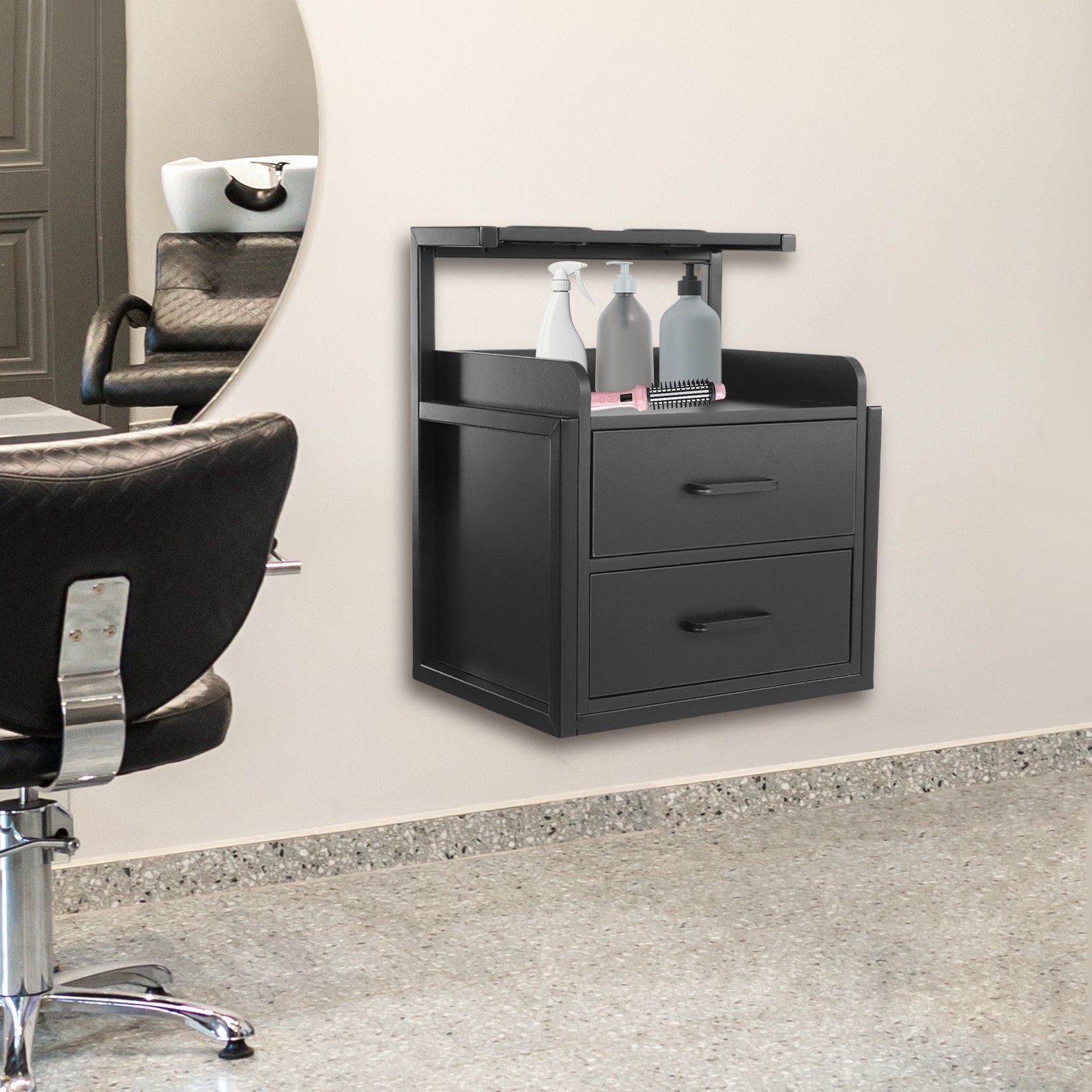 Salon Wall Cabinet Wall Mounted Salon Storage Cabinet Storage Cabinet Black