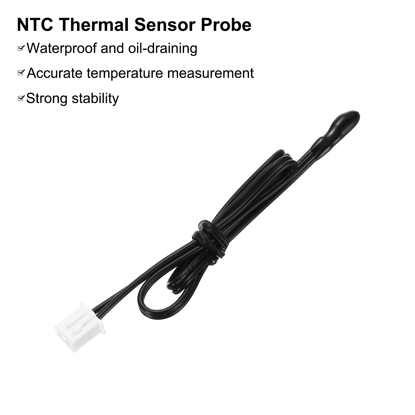 2 Pcs 10K NTC Thermal Sensor Probe,Epoxy Temp Sensor Probe 9.8 Inch