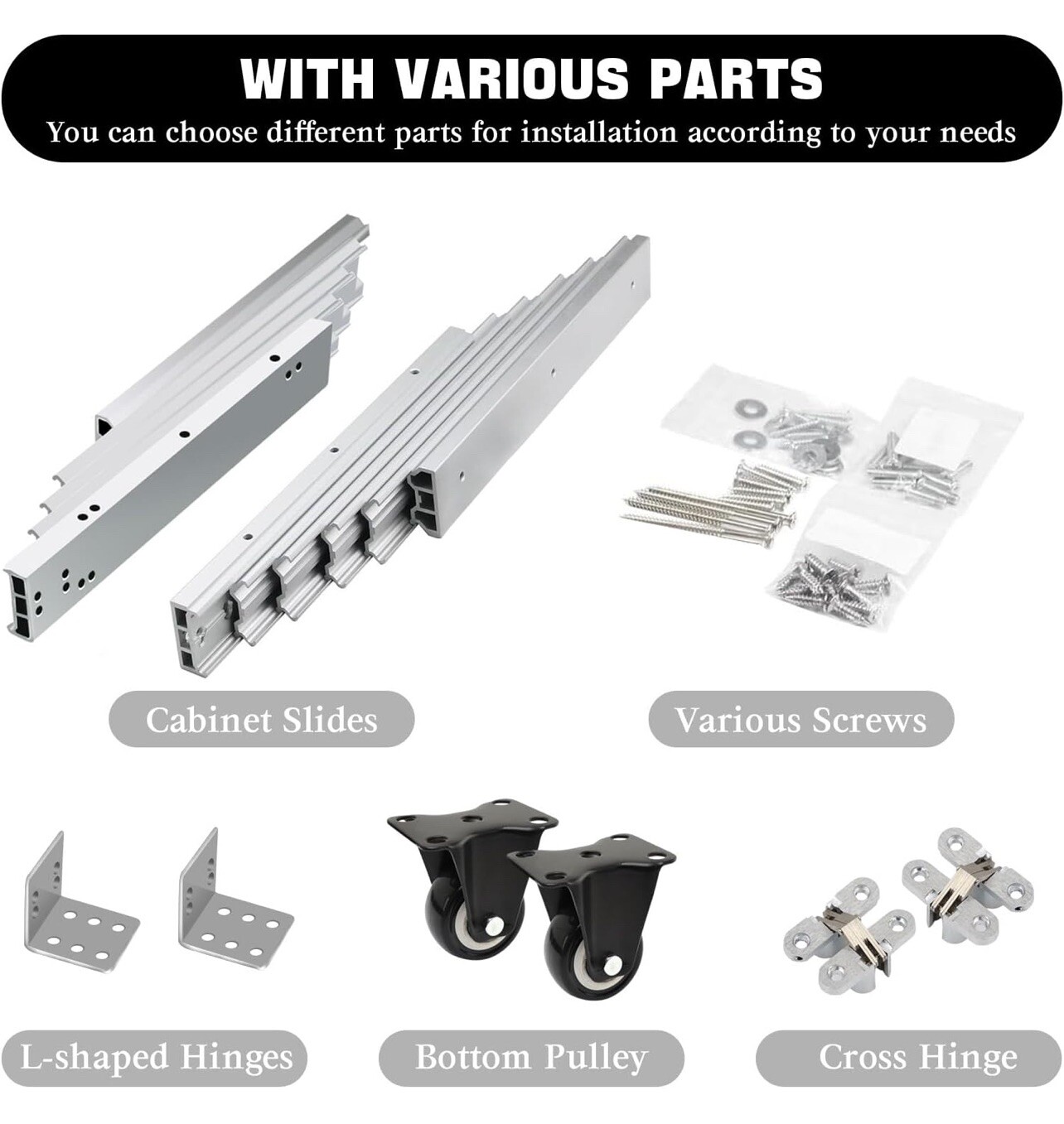 Full Extension Table Slide, Aluminum Telescopic Cabinet Table Guide Rail Hing...