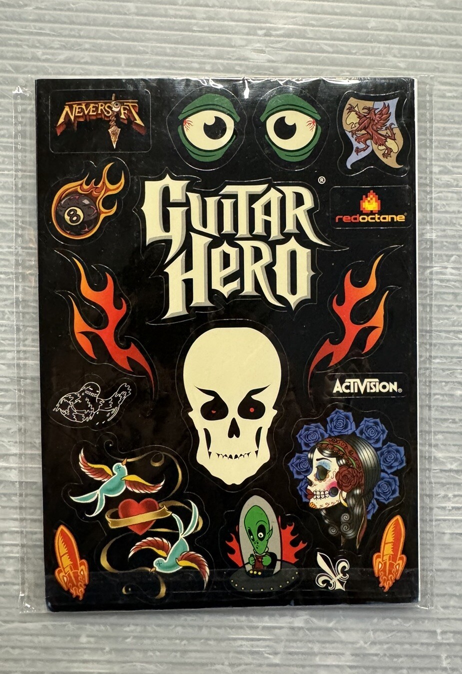 GUITAR HERO World Tour Decals STICKER SET & Wii Instructions / NEW