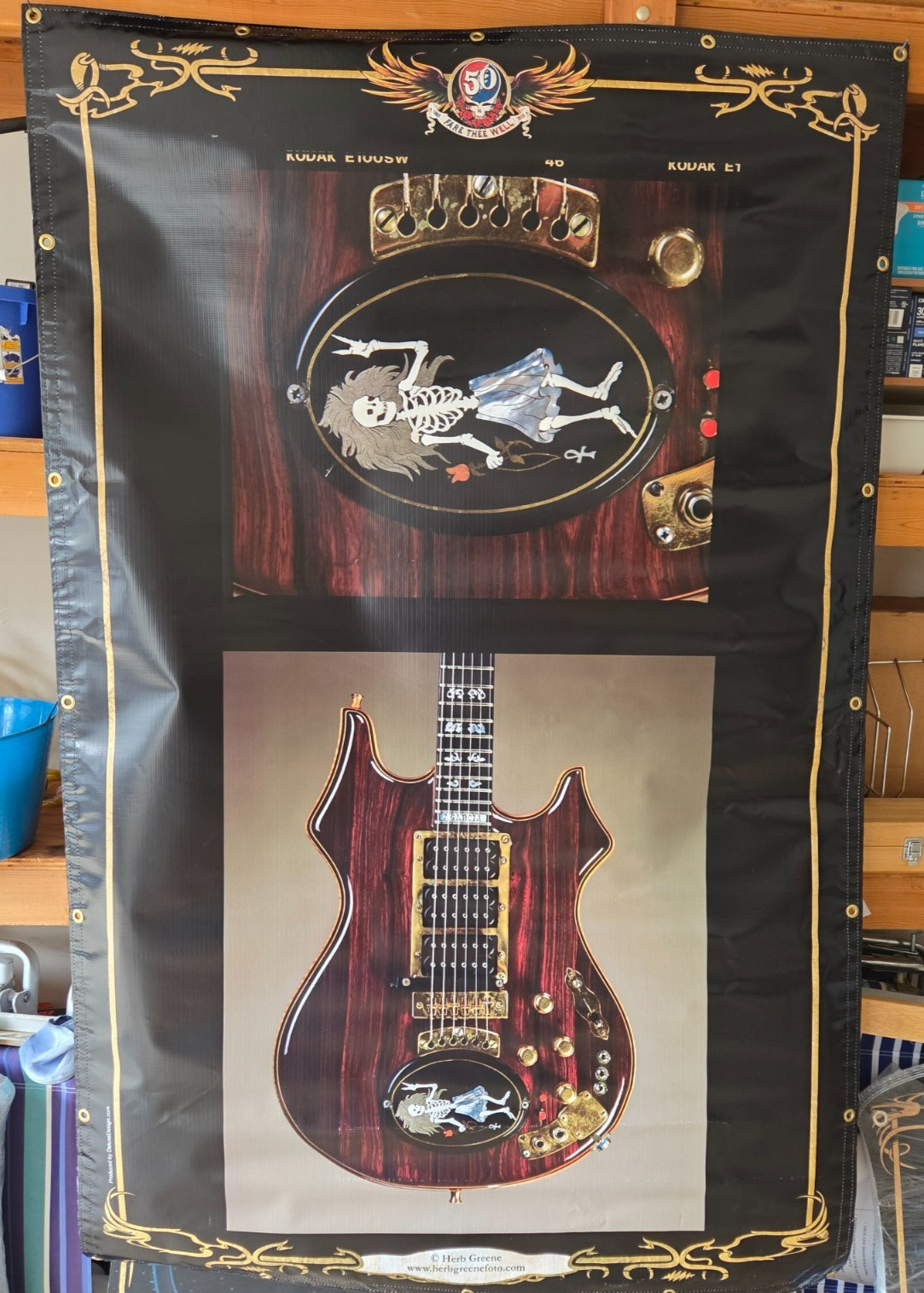 Grateful Dead - GD50 Jerry Garcia Herb Greene  Rosebud Banner - 2015 - Near Mint
