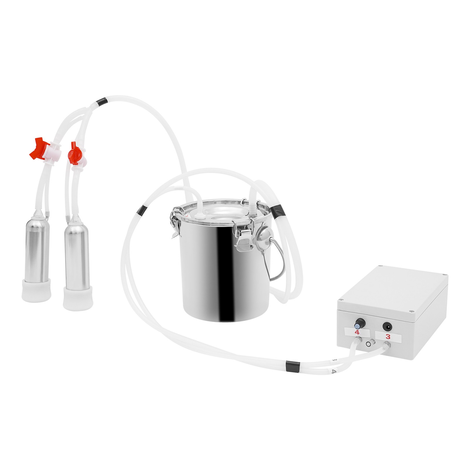 Electric Pulsation Cow Milking Machine, 3L Stainless Steel Bucket