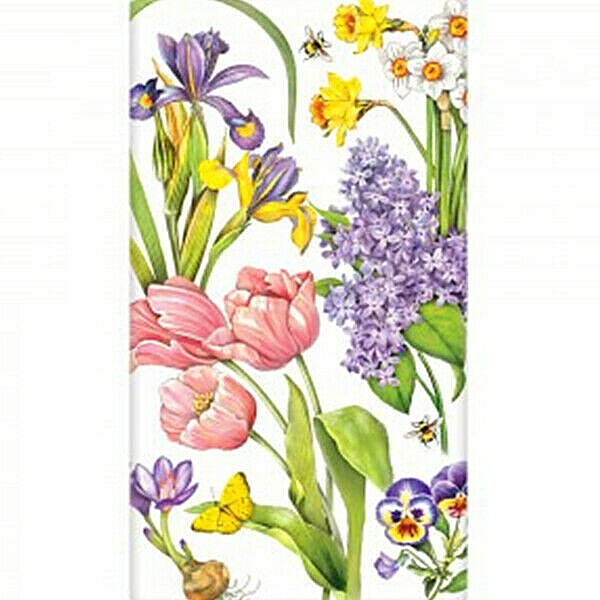 Mary Lake-Thompson Spring Flowers Lilac Iris Tulips Flour Sack Kitchen Towel