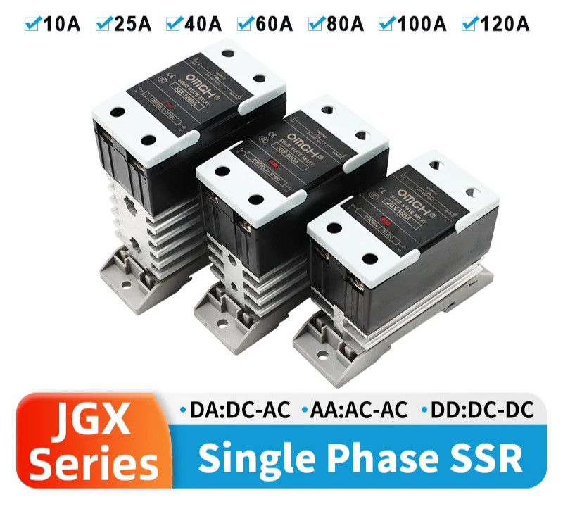 Solid State Relay Din Rail SSR  Heat Sink DA AA DD 40A-100A 120A Single Phase