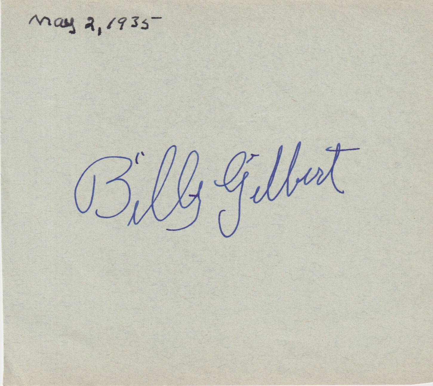 Billy Gilbert signed album page