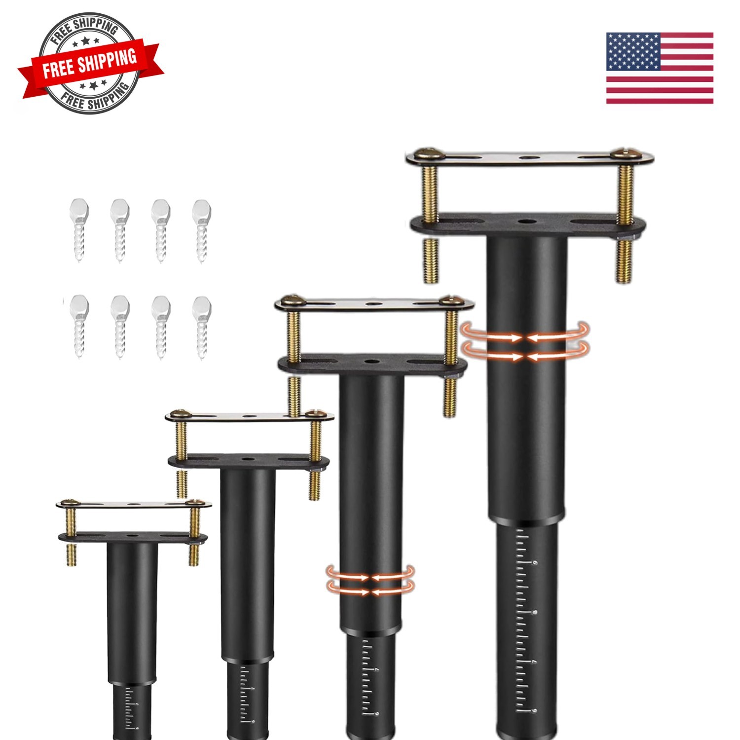 4PC Bed Frame Support Legs Stabilizer Replacement Universal Slat Reinforcemen...