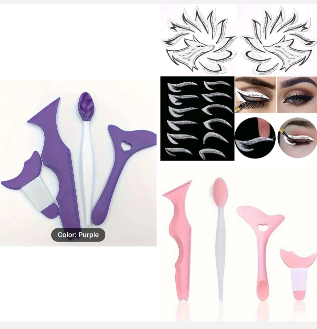 5 PCS Makeup Stencil Tools Silicone/Sticker Eyeliner/Shadow Template Beauty Set