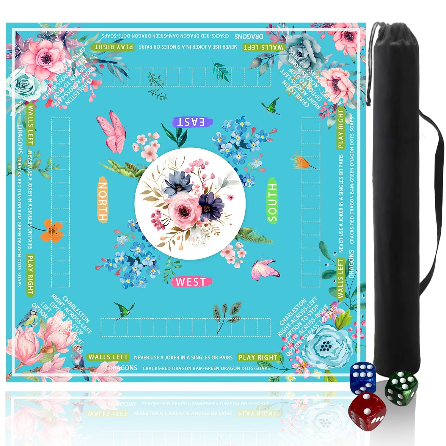 mahjong mat for table with Drawstring Bag/31.5Inch/american mahjong table clo...