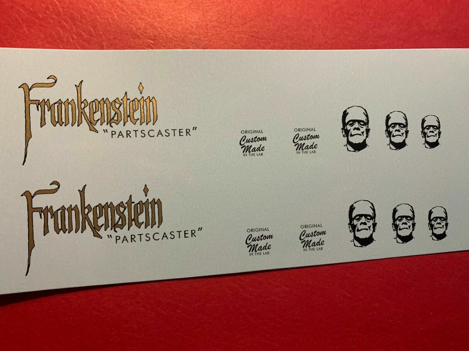 Frankenstein Waterslide Guitar Headstock Decal Gold Metallic 2 per order TStyle