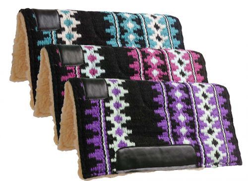 Showman 24" X 24" 100% Woven Wool Top Pony Pad with Fleece Bottom