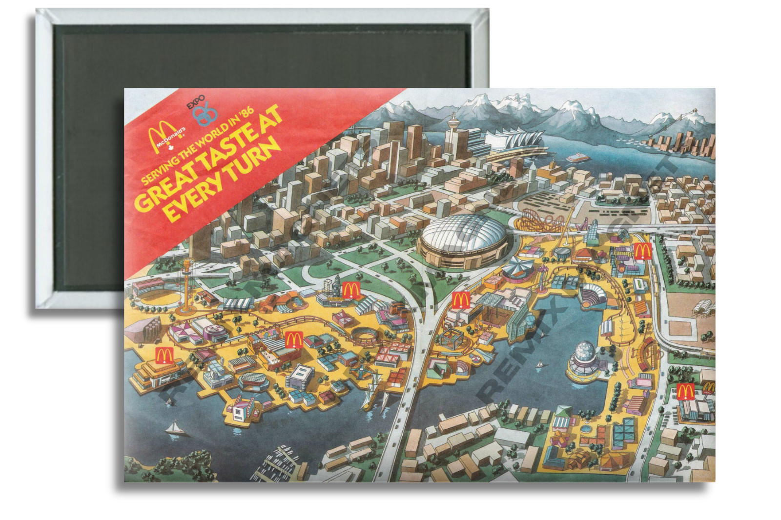 1986 EXPO 86 World's Fair McDonald's Vancouver BC Canada 2" x 3"  Locker Magnet