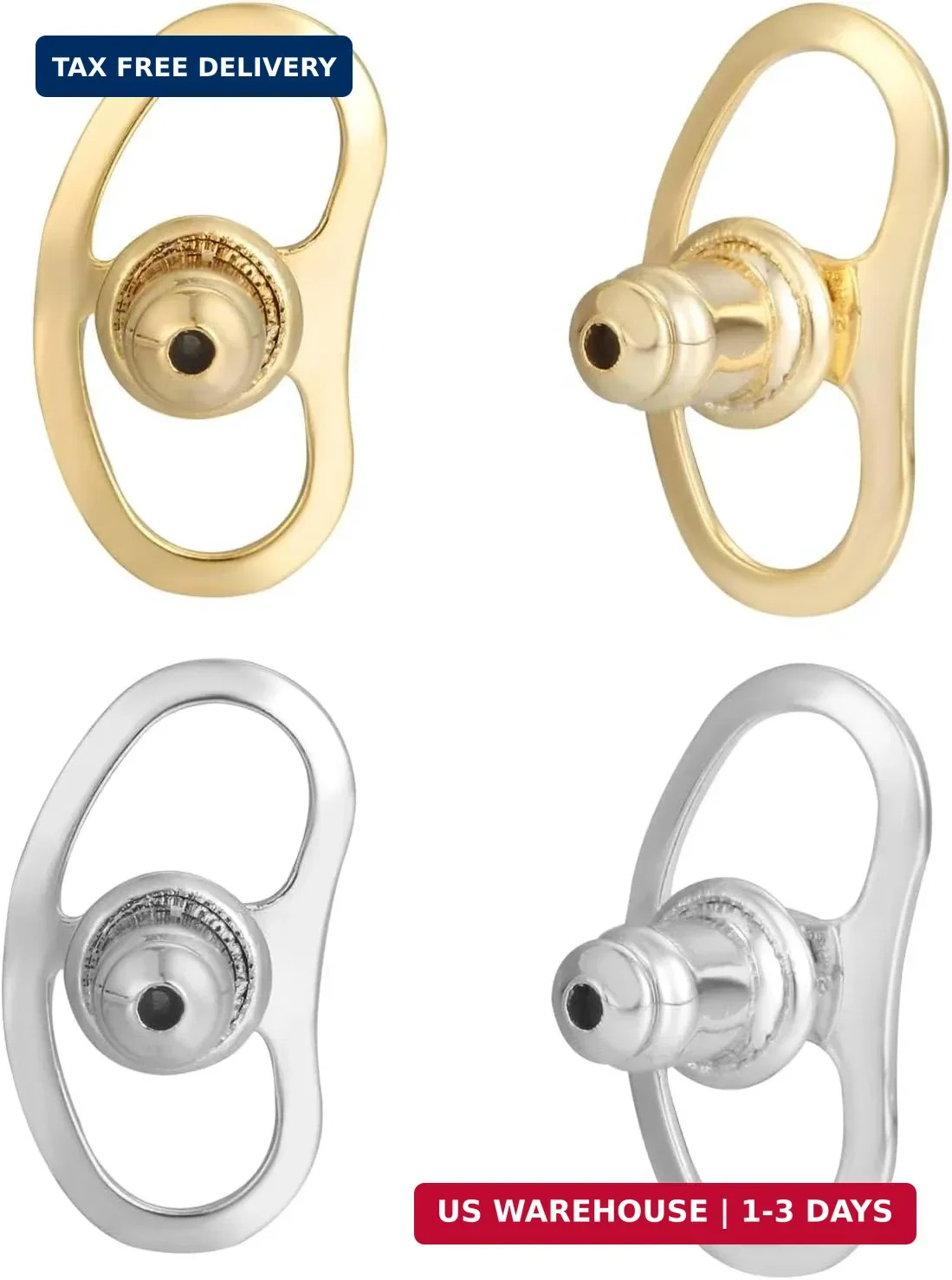 Earring Backs for Droopy Ears, JIACHARMED Locking Bullet Earring Backs Replaceme