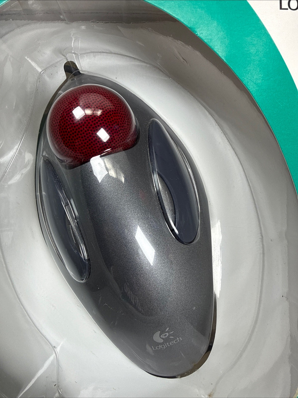 Logitech Marble Mouse Trackball Optical USB/PS/2 Wired Gray/Red