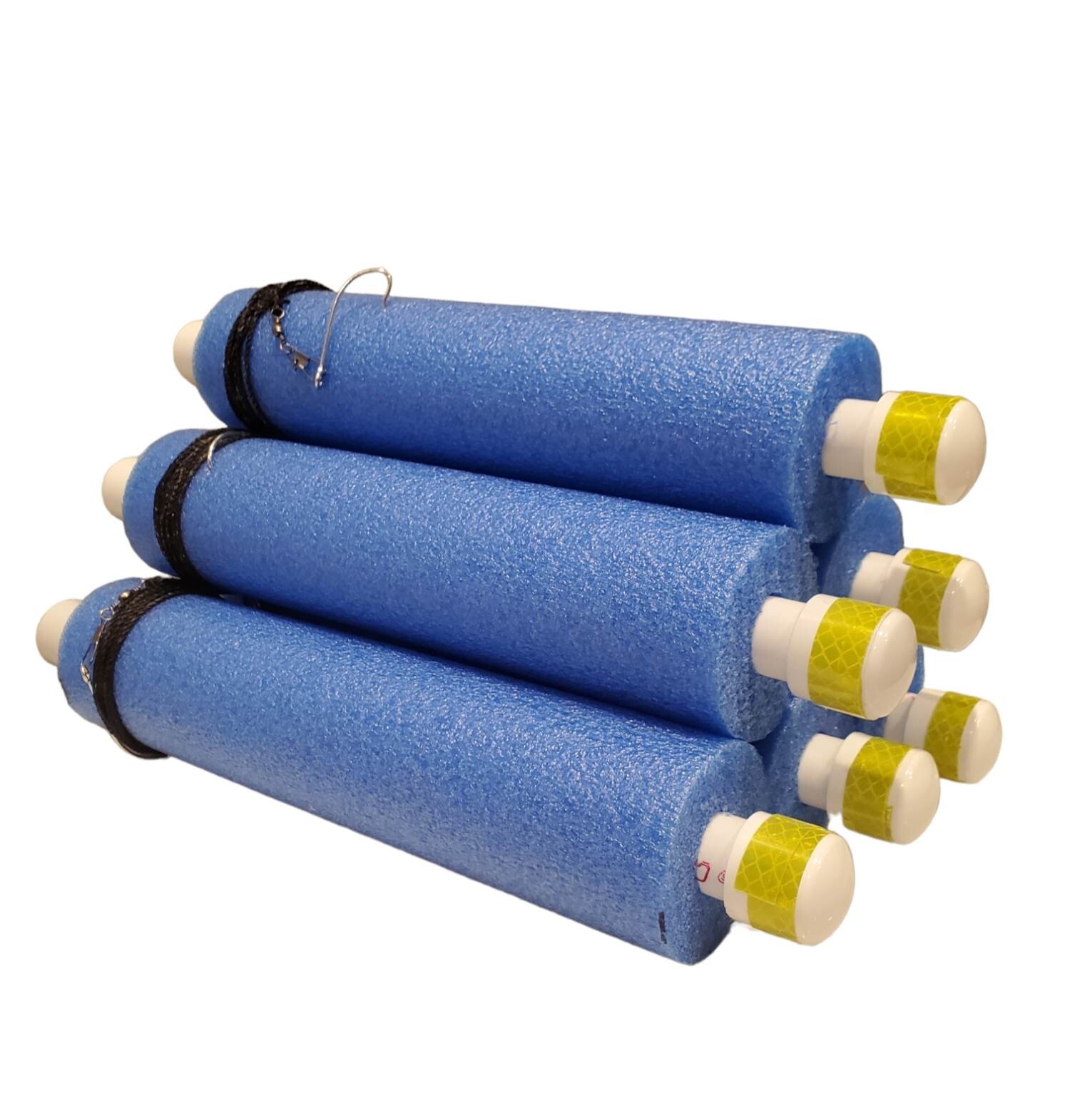 Catfish Jugline Noodle Fishing kayaking Jugs BLUE lot of 6 2.5in X 13in 7ft Drop