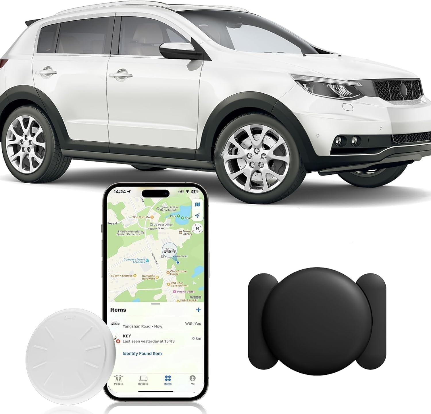 Hongtop Mini GPS Tracker for Vehicles,Real Time Car Work Black