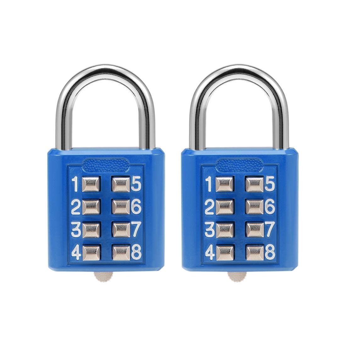 uxcell® 8-Digit Combination Padlock Push Button Lock for 8-Digit,2Pcs, Blue