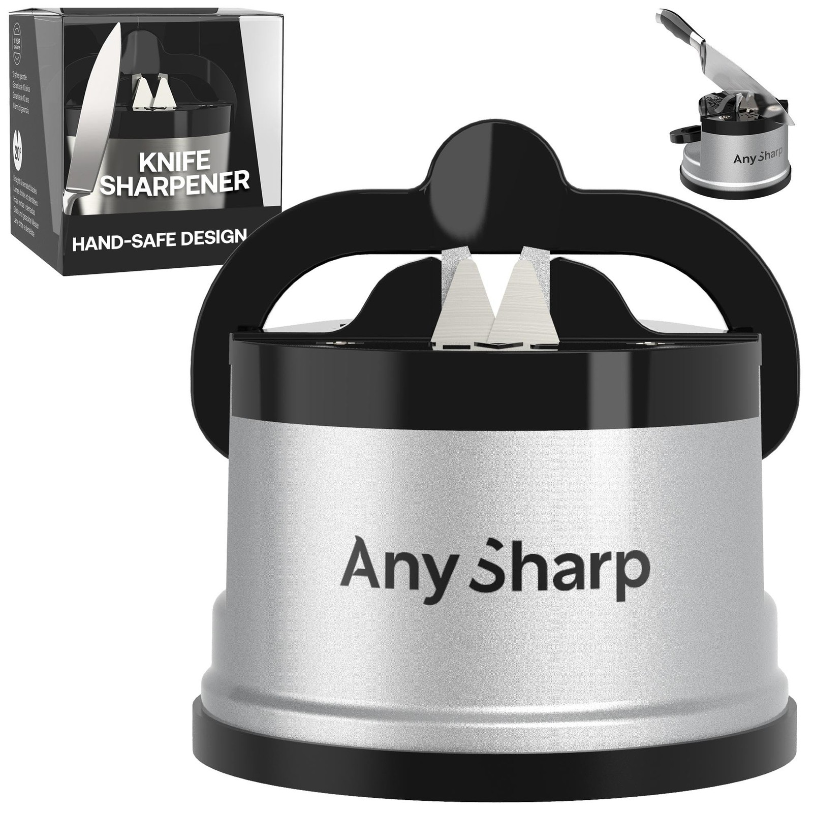 – GLOBAL – Hands Free Knife Sharpener - Easy to Use Sharpening Tool with Powe...