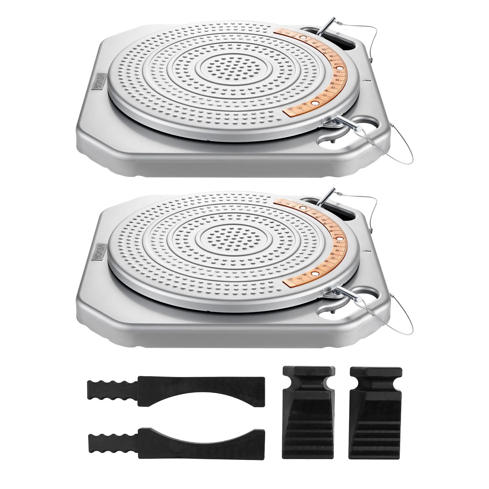 Wheel Alignment Turn Plates 4-Ton Capacity, Brass Dial, 360° Rotating Tool for C