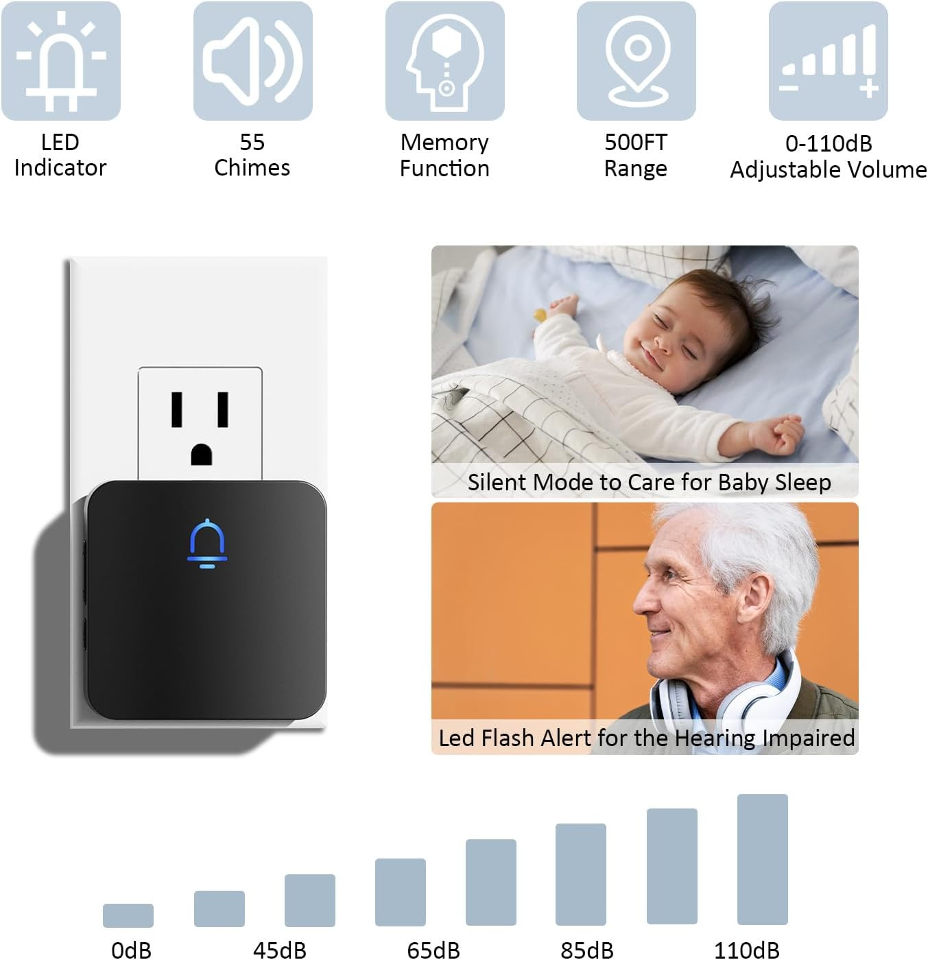Door Chime, Wireless Door Chimes When Door Open Entry
