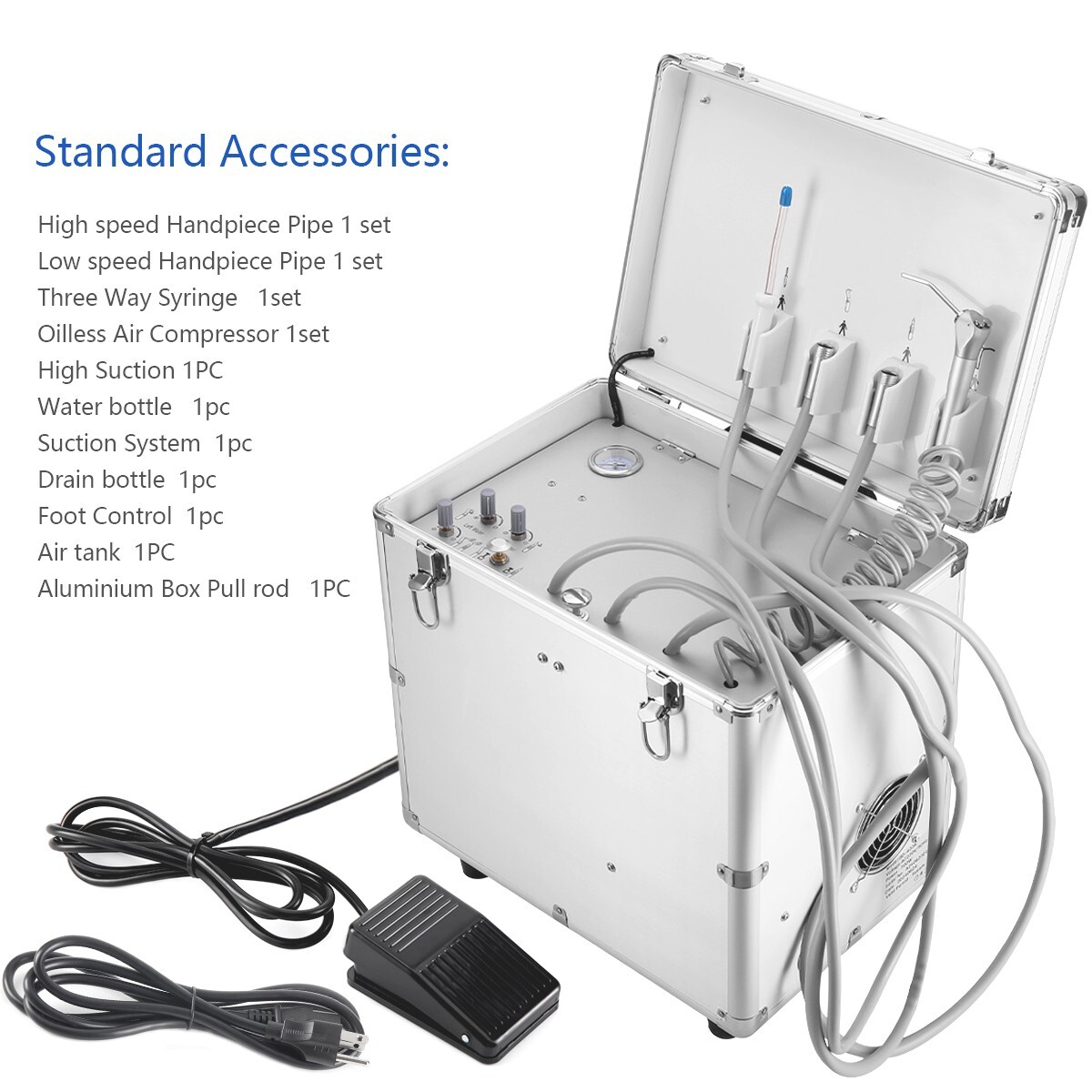 Handheld Dental Delivery Unit Enhanced Air Compressor Syringe Suction System
