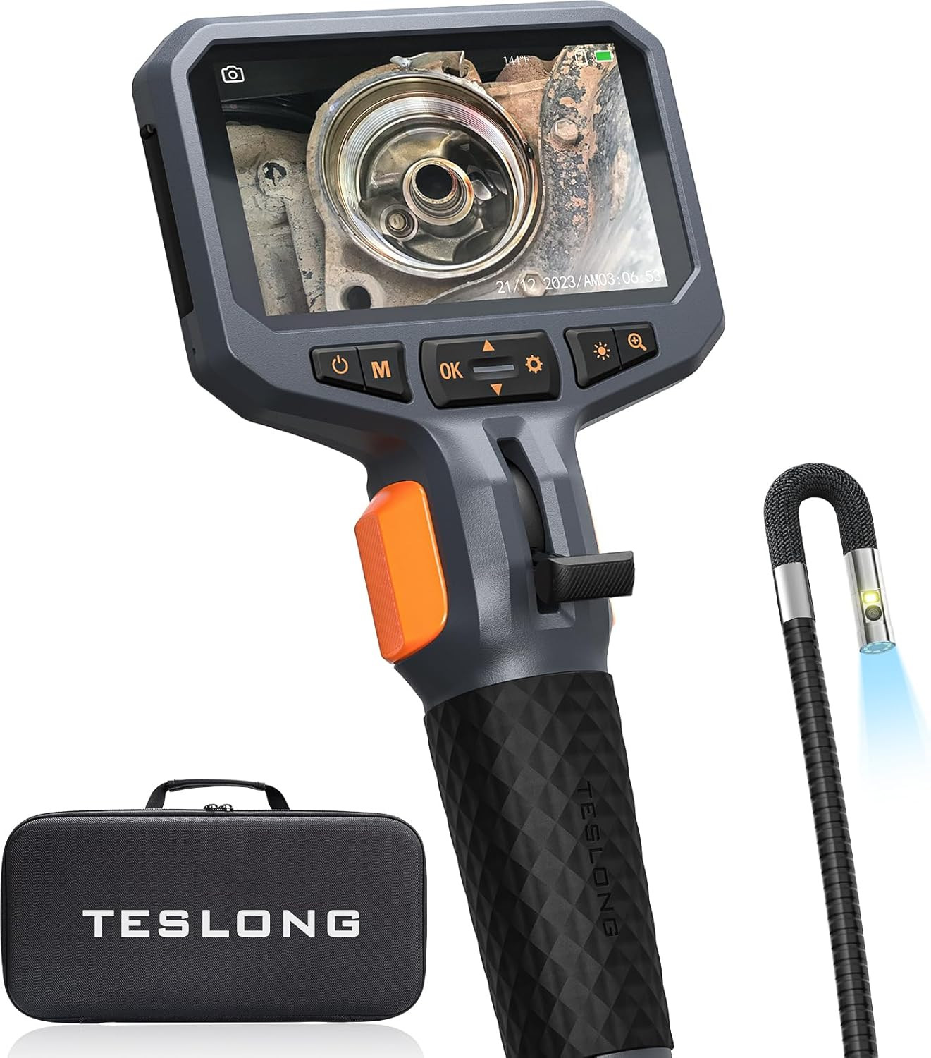 Articulating Borescope with Dual Lens Endoscope Camera, Teslong Two-Way Articula