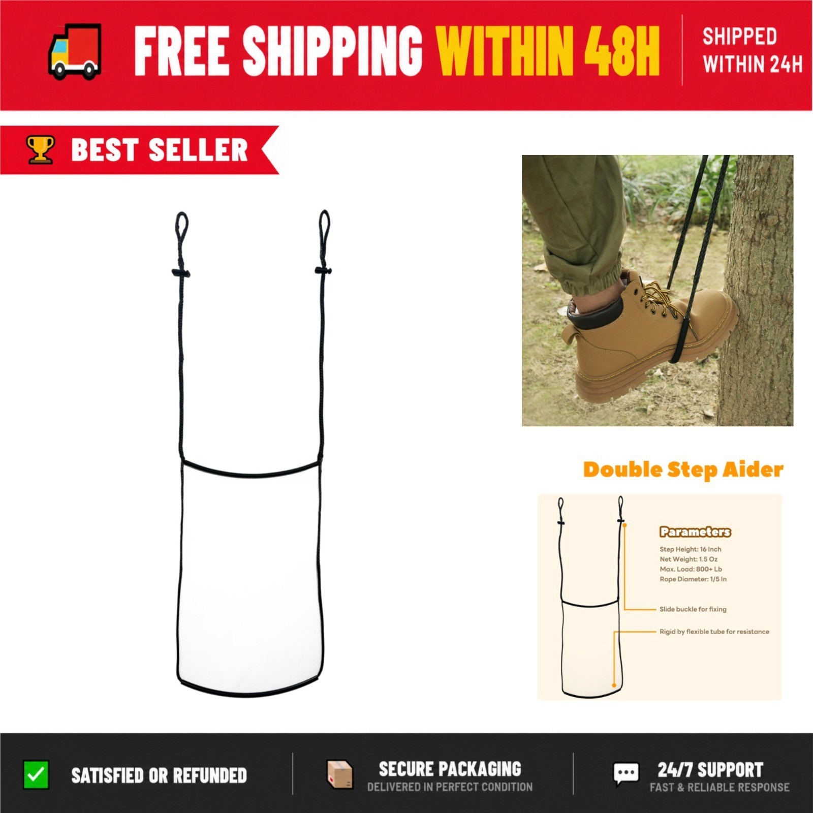 ZIVOXIA Climbing Stick Aider for Hunting - Lightweight Rope Ladder