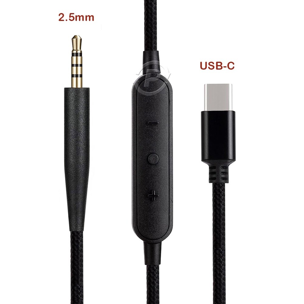 USB-C to 2.5mm Audio Cable For Bose 700 QC35 II QC45 Headphones w/ Inline Remote