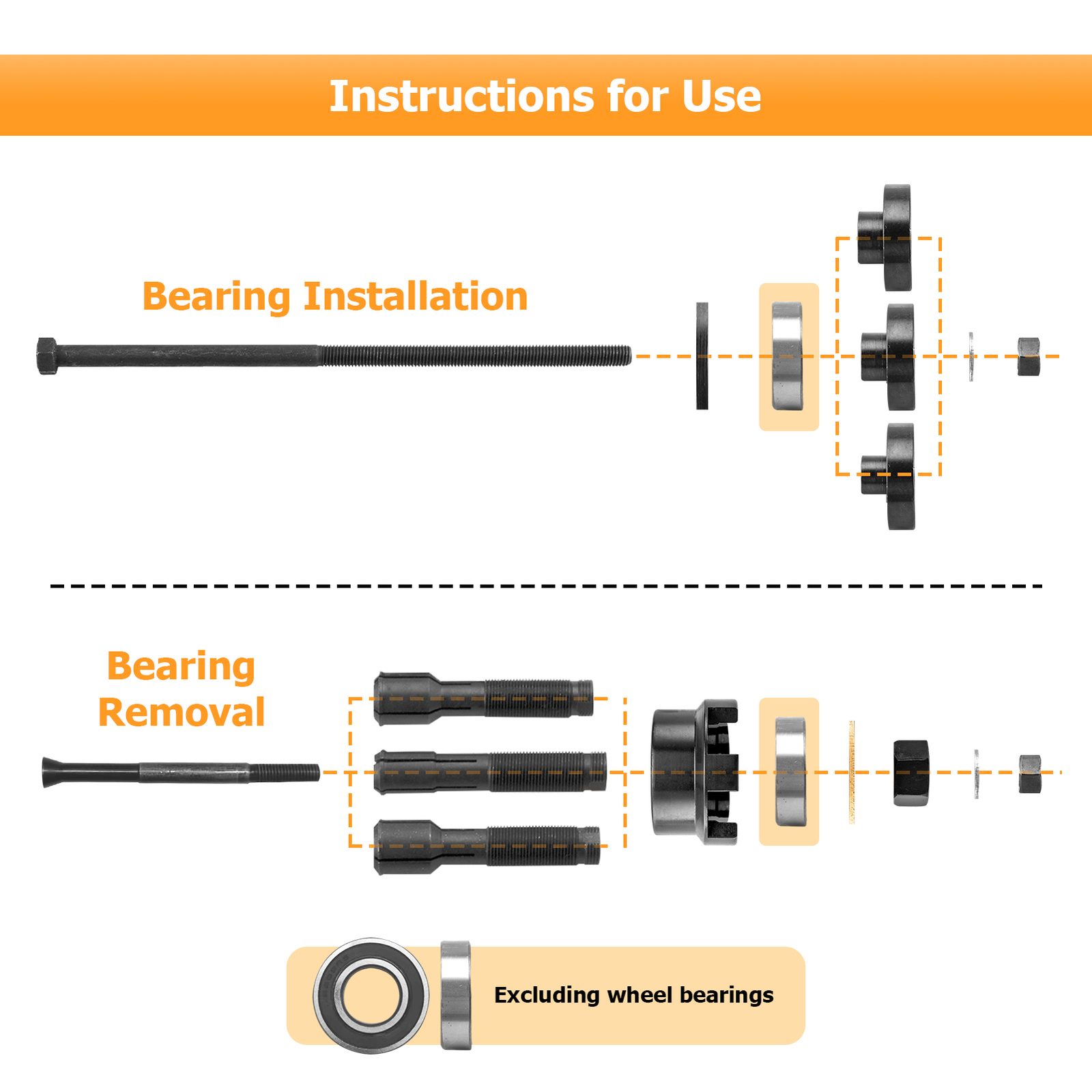 Harley Wheel Bearing Tool Puller Removal Installation Tool For Harley Davidson