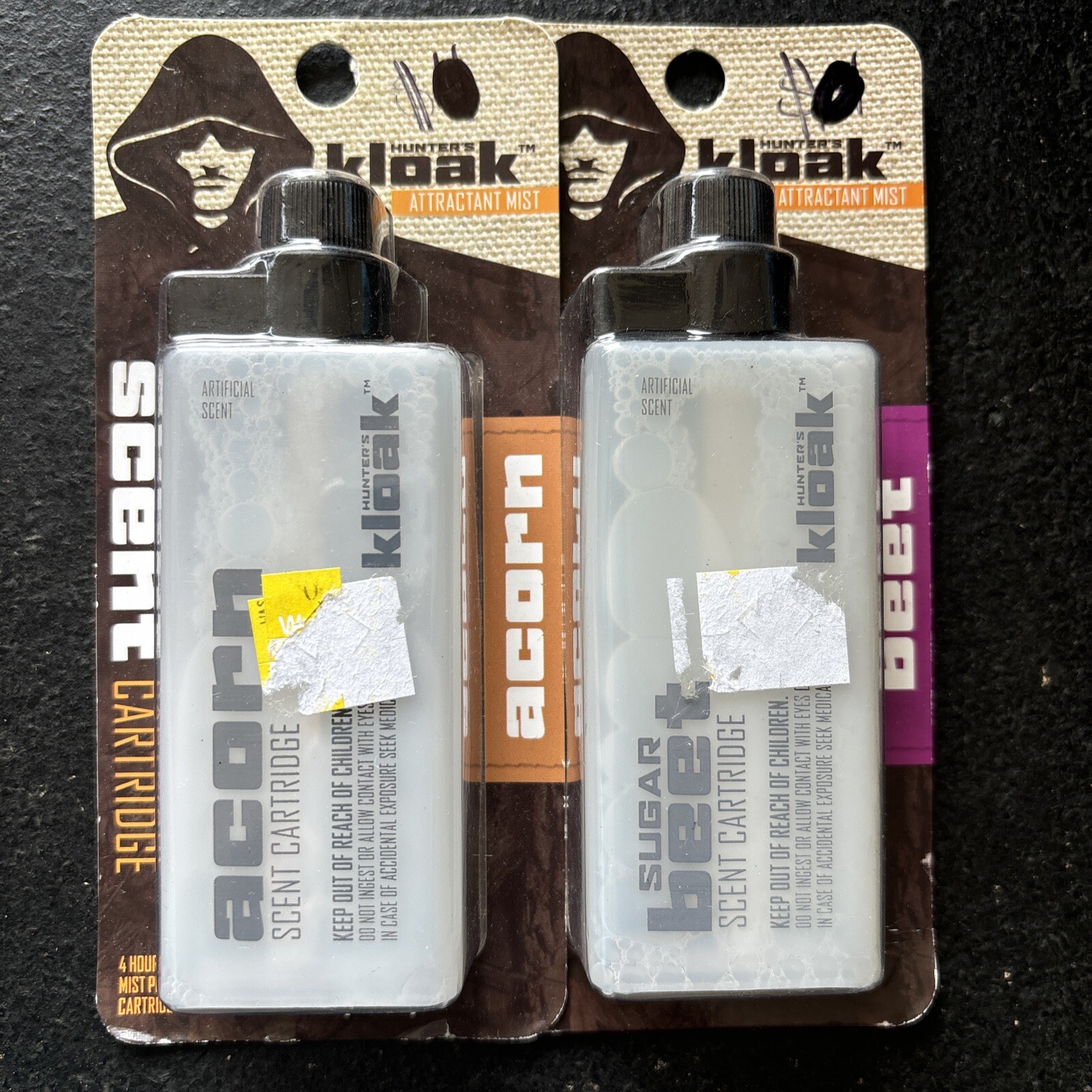 Hunters Kloak Attractant Mist Sugar Beet & Acorn Scent Cartridges New Lot of 2