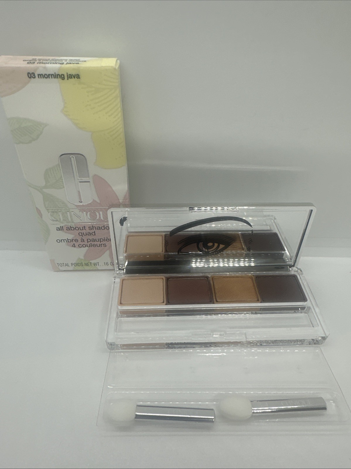 Clinique All About Shadow Quad - 03 MORNING JAVA Neutral Free Ship Eyeshadow NEW